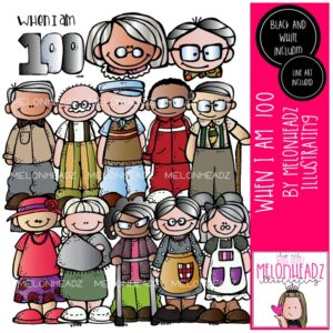 When I'm 100 clip art 100 Days of School clip art COMBO PACK