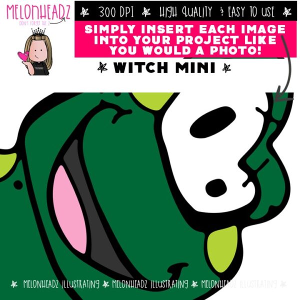 Witch clip art, Halloween Mini - Melonheadz