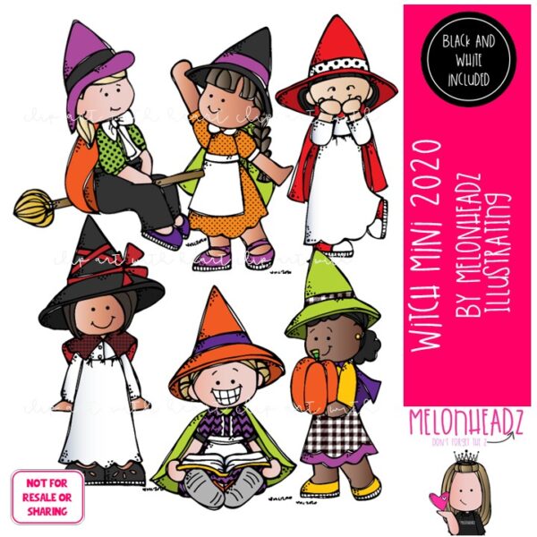 Witch clip art 2020, Halloween Mini - Melonheadz