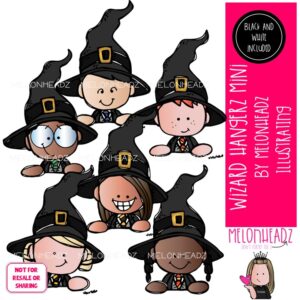 Wizard Hangerz clip art, Halloween, Toppers Mini