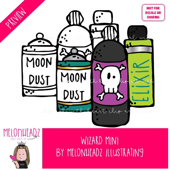 Wizard clip art 2017, witch, cauldron Mini - Image 2