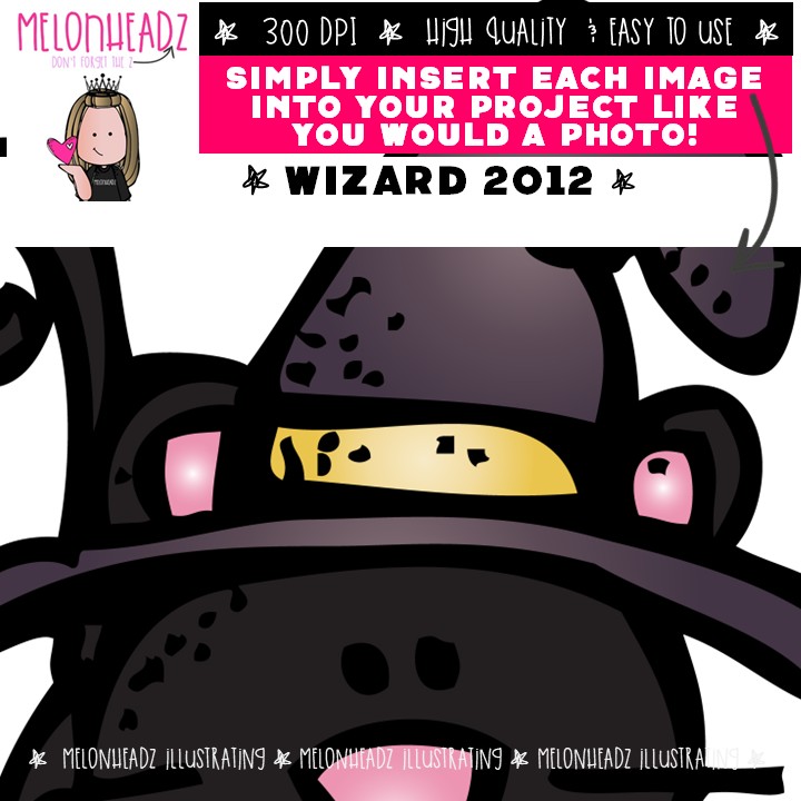 Wizard clip art 2012, witch, cauldron COLORED Version - Image 3