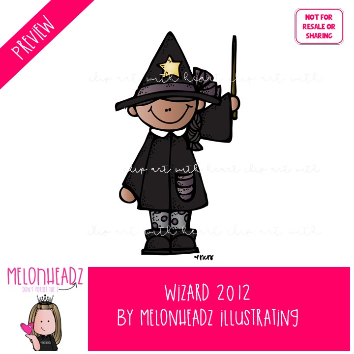 Wizard clip art 2012, witch, cauldron COLORED Version - Image 2