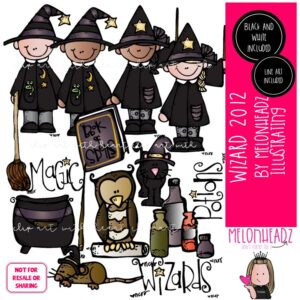 Wizard clip art 2012, witch, cauldron COMBO PACK