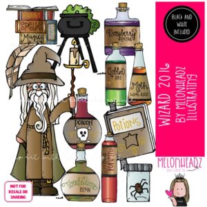 Wizard clip art 2016, potions, cauldron COMBO PACK