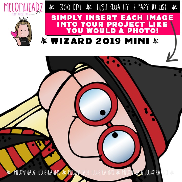 Wizard clip art 2019, Halloween, witch Mini - Image 3