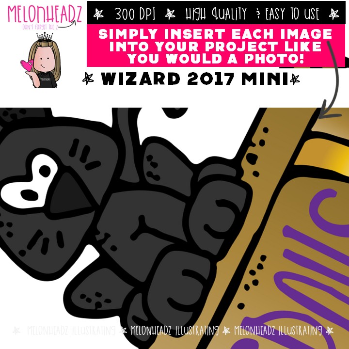 Wizard clip art 2017, witch Mini - Image 3