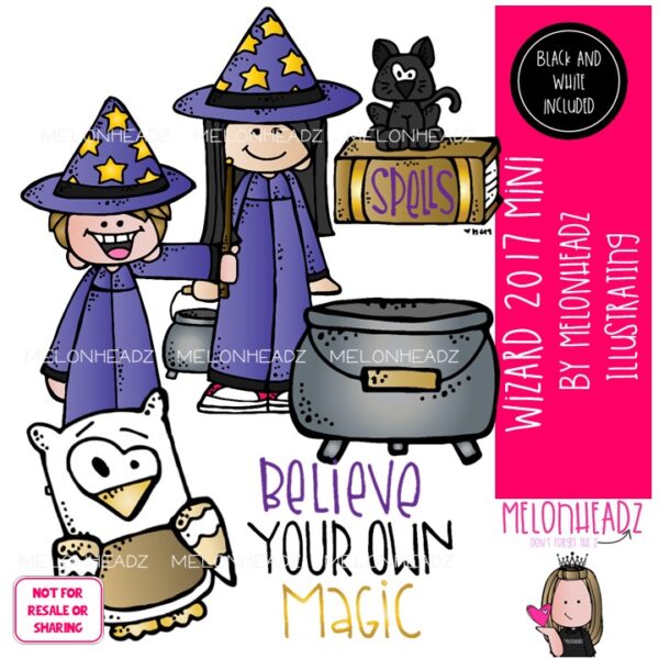 Wizard clip art 2017, witch Mini - Melonheadz