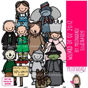 Wizard of Oz clip art 2012, literature, book companion COLORED Version