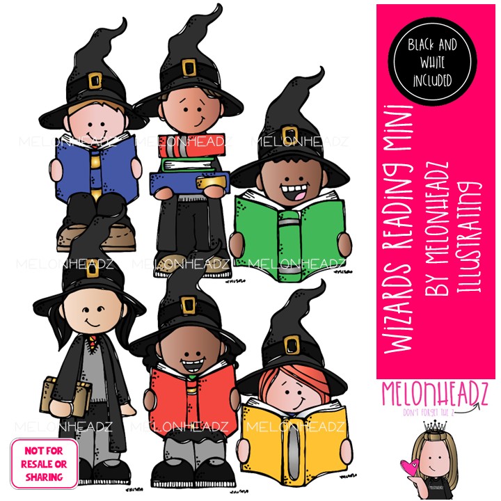 Wizard clip art, Reading, witch Mini