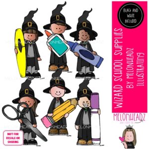Wizard clip art, School Supplies, office supply Mini