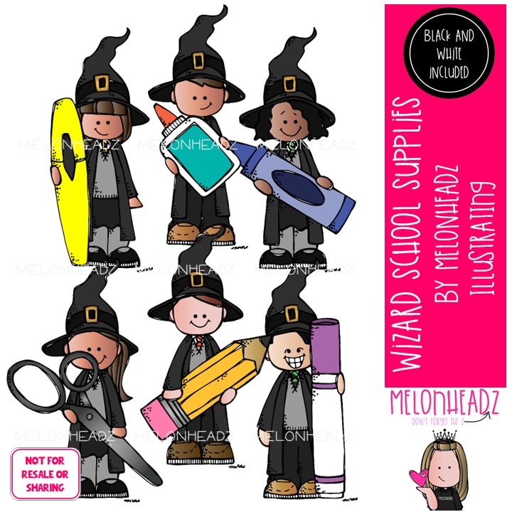 Wizard clip art, School Supplies, office supply Mini