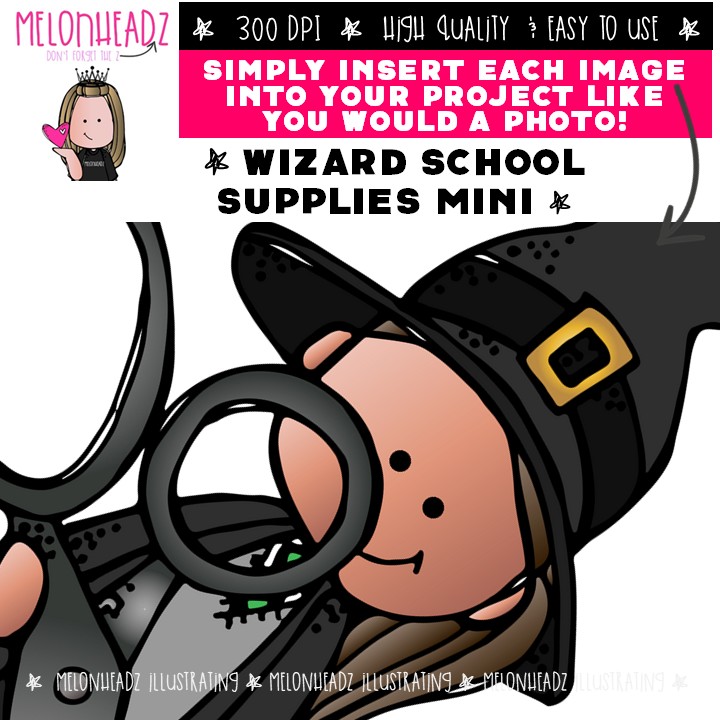 Wizard clip art, School Supplies, office supply Mini - Image 3