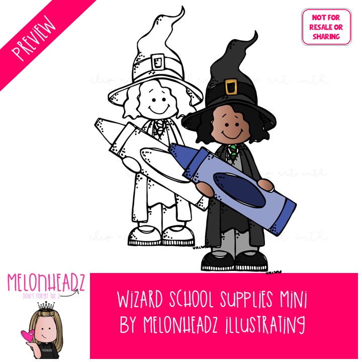 Wizard clip art, School Supplies, office supply Mini - Image 2