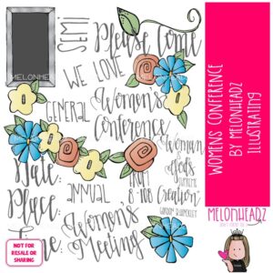 Womens Conference clip art, LDS COLORED Version