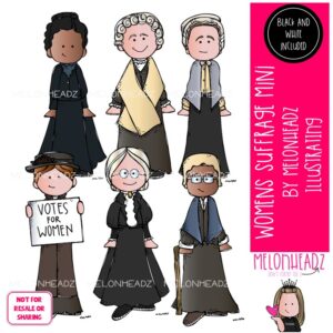 Womens Suffrage clip art, historical figures Mini