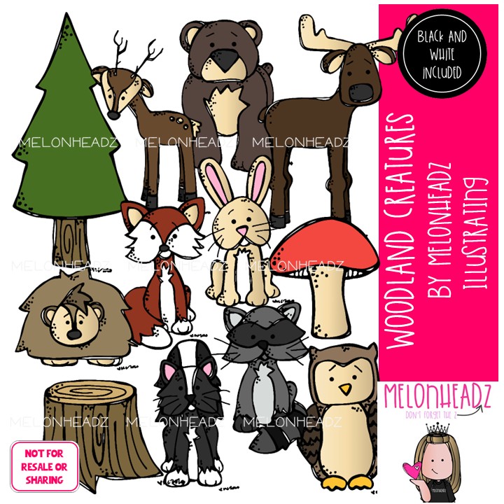 Woodland Creatures clip art 2020, forest animals COMBO PACK