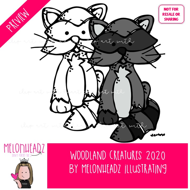 Woodland Creatures clip art 2020, forest animals COMBO PACK - Image 2