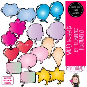 Word bubble clip art, speech, quote, thought COMBO PACK