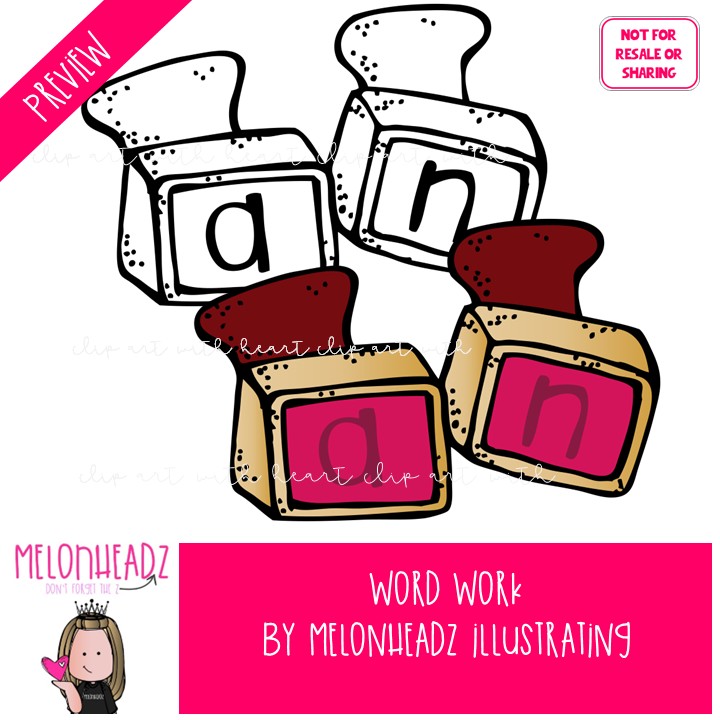 Word work clip art, classroom, education COMBO PACK - Image 2