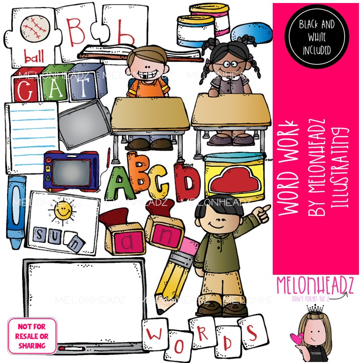 Word work clip art, classroom, education COMBO PACK