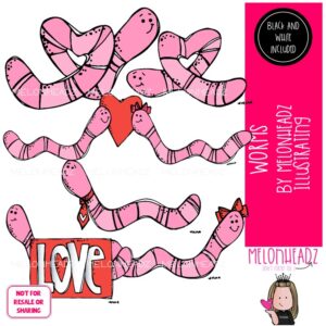 Worms clip art, Valentine's Day clip art Mini