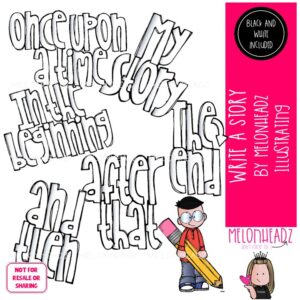 Write a Story clip art, Writing clip art Mini