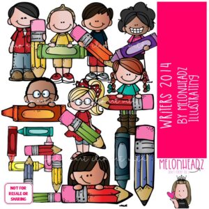 Writers clip art, Writing clip art, Pencil clip art, Crayon clip art COLORED Version