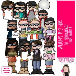 Writing Big Kids clip art Teenager clip art COLORED Version