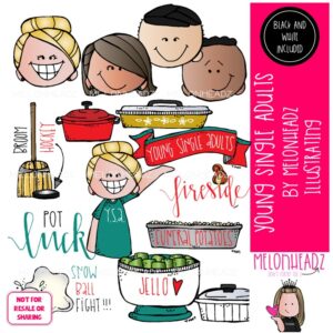 Young Single Adults clip art, YSA, LDS COMBO PACK