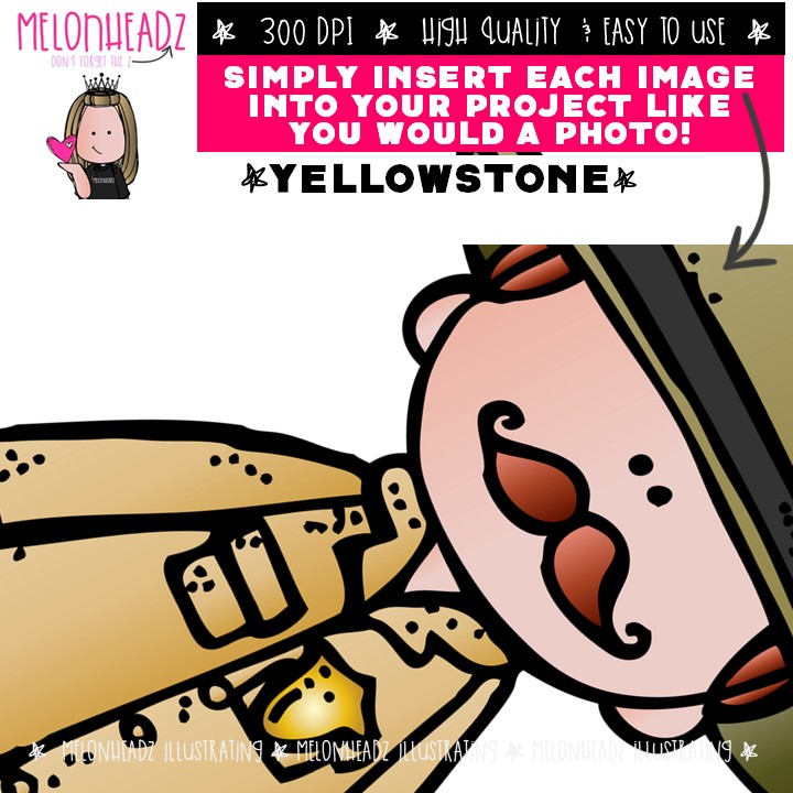 Yellowstone clip art, National Park, geyser COMBO PACK - Image 3