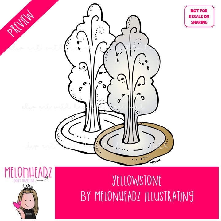 Yellowstone clip art, National Park, geyser COMBO PACK - Image 2