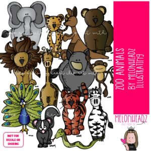 Zoo Animals clip art, Jungle Animals clip art COLORED Version