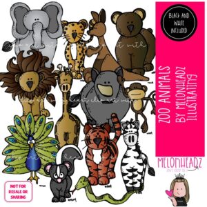 Zoo Animals clip art, Jungle Animals clip art COMBO PACK