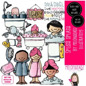 Splish Splash clip art, hygiene, bath COMBO PACK