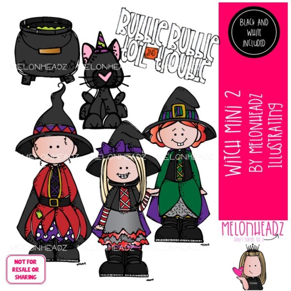 Witch clip art 2, Halloween Mini - Melonheadz