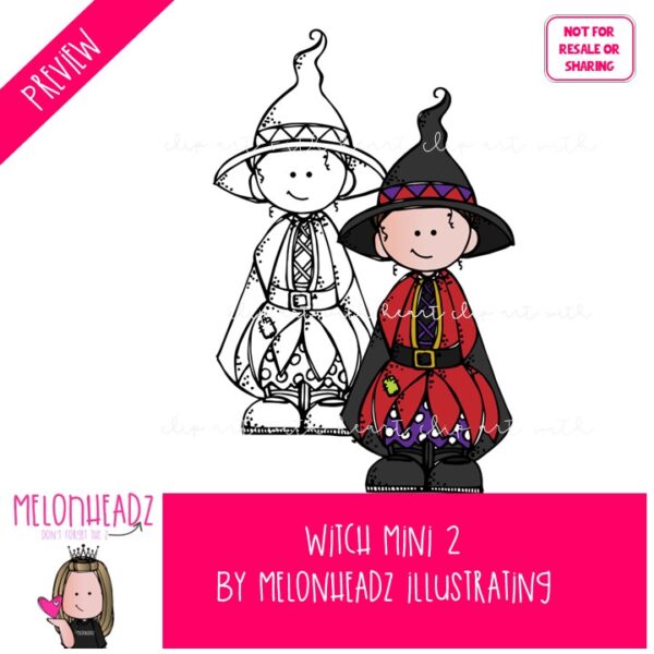 Witch clip art 2, Halloween Mini - Melonheadz