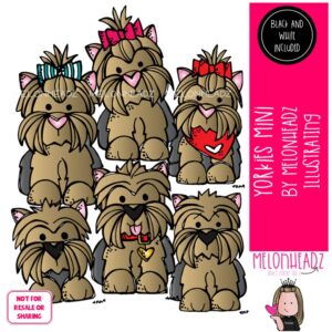 Yorkies clip art, Yorkshire Terrier, dog Mini