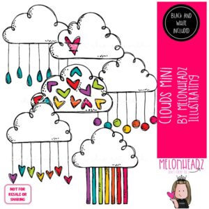 Clouds clip art, rainbow, weather Mini