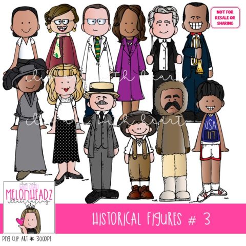 Historical Figures clip art – Set 3 | Melonheadz Illustrating