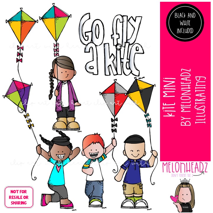 Kite clip art, play Mini