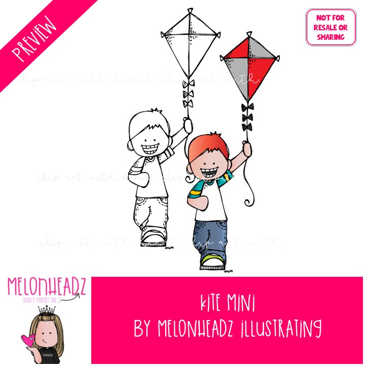 Kite clip art, play Mini - Image 2