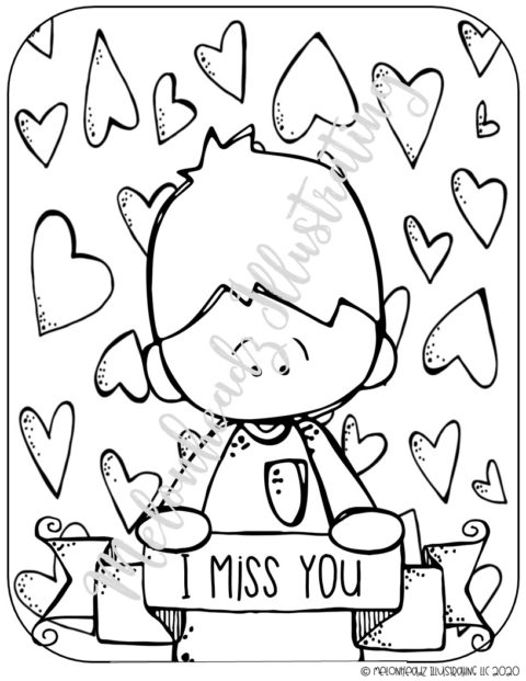 FREEBIE – Missing You Coloring Page – Printable - Melonheadz