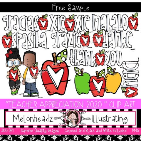 Teacher Appreciation clip art – FREEBIE - Melonheadz