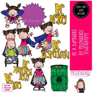 Be a Superhero clip art, literature, book companion COMBO PACK