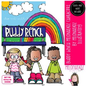 Buddy Bench clip art, be kind, Melonheadz Characters Mini