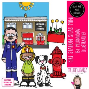 Fire Station clip art, Silas, Melonheadz Character Mini