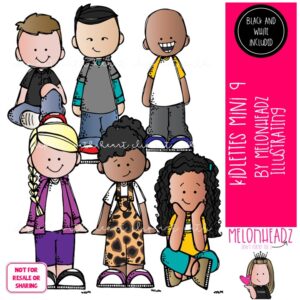 Kidlettes 9 clip art, diverse kids Mini