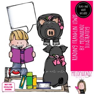 Reading clip art, Franklin Lewis, Melonheadz Character Mini