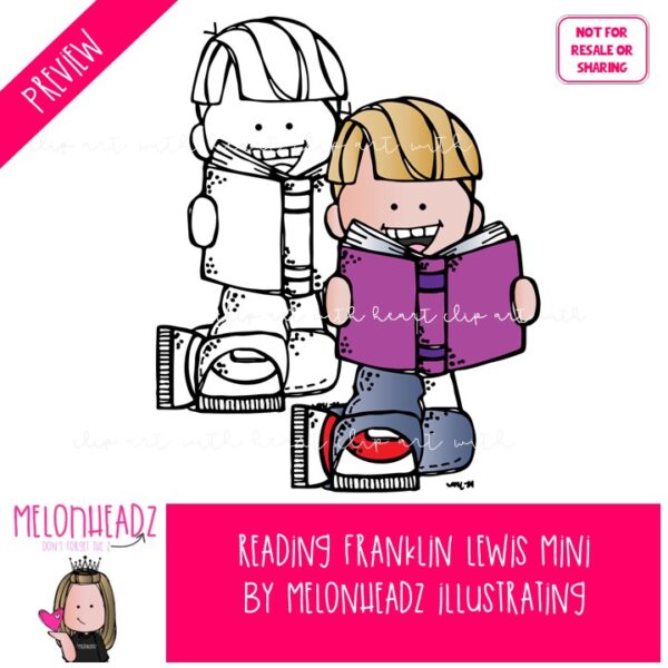 Reading clip art, Franklin Lewis, Melonheadz Character Mini - Melonheadz